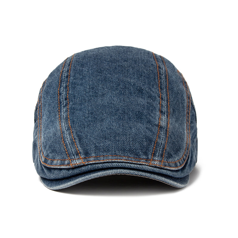 Denim-Embroidered Cap