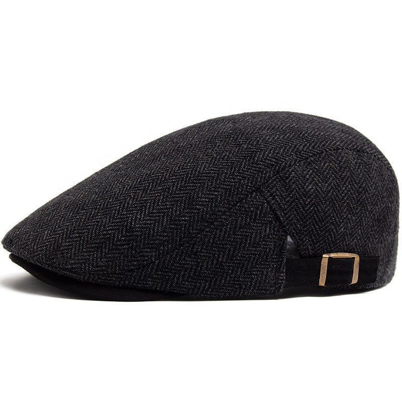 Herringbone Wool Driving Cap