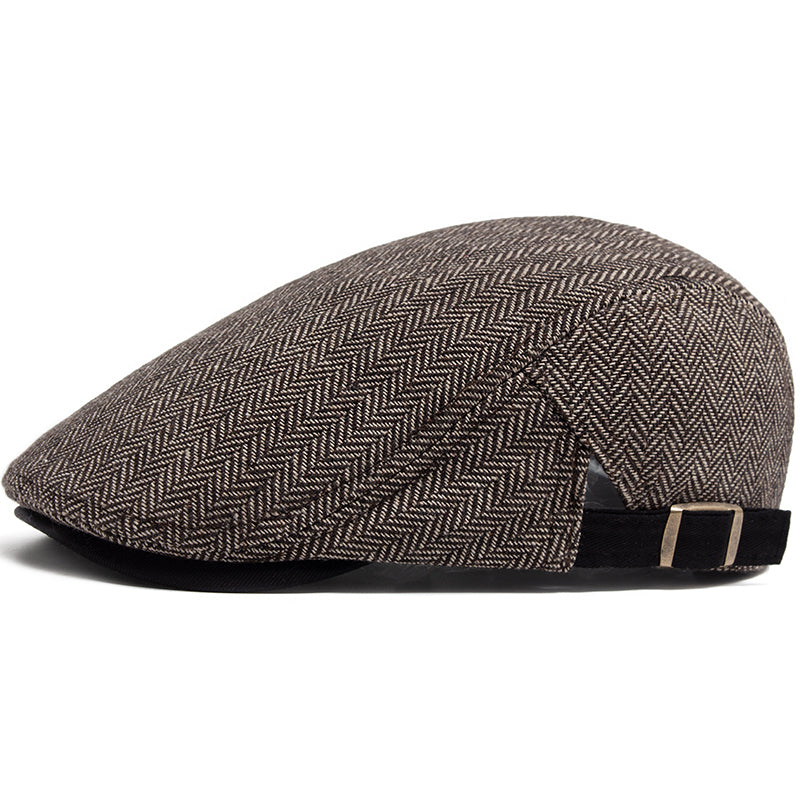 Herringbone Wool Driving Cap