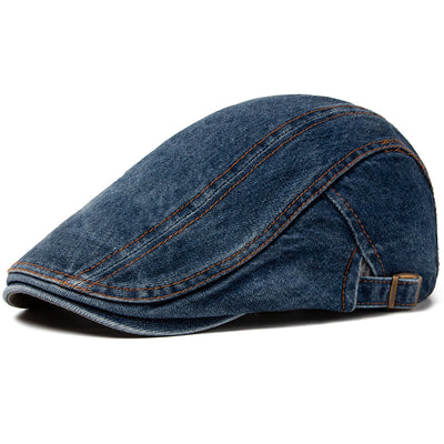 Denim-Embroidered Cap