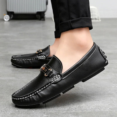 Authentic Leather Slip-On Shoes