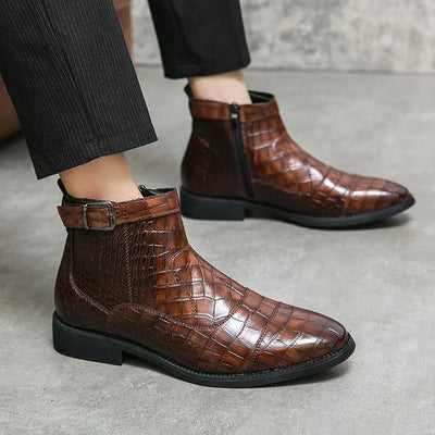 Dylan | Ankle Boots with Synthetic Leather Buckle | Handcrafted Shoes
