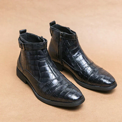 Dylan | Ankle Boots with Synthetic Leather Buckle | Handcrafted Shoes