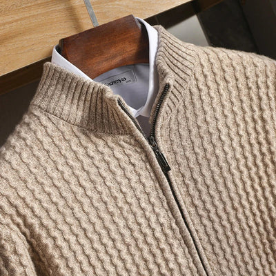 Harrison | Woven Zip Sweater