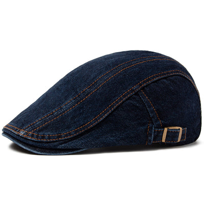 Denim-Embroidered Cap