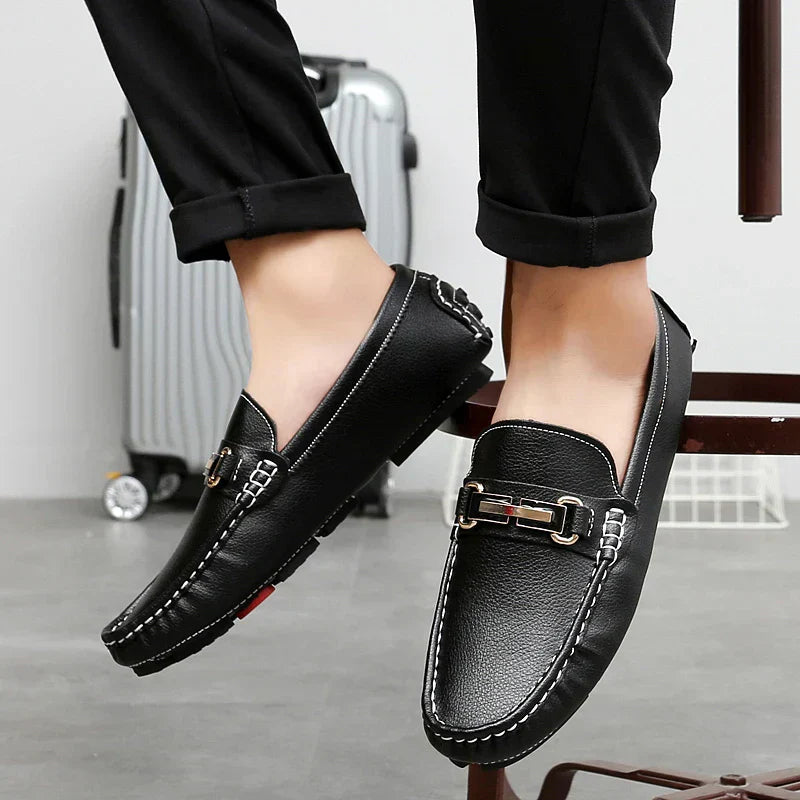 Authentic Leather Slip-On Shoes