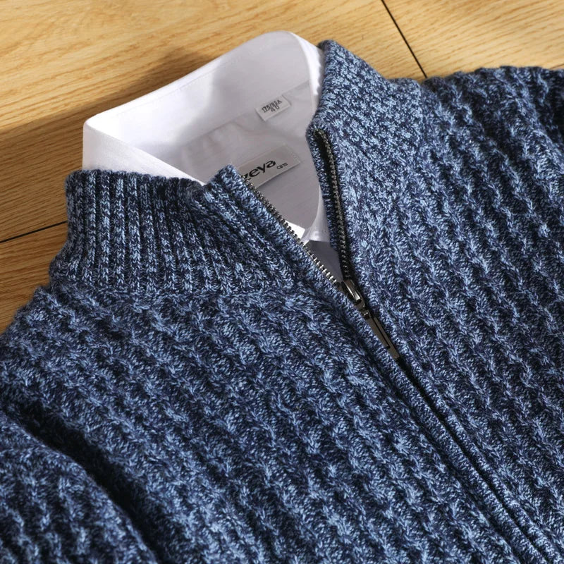 Harrison | Woven Zip Sweater