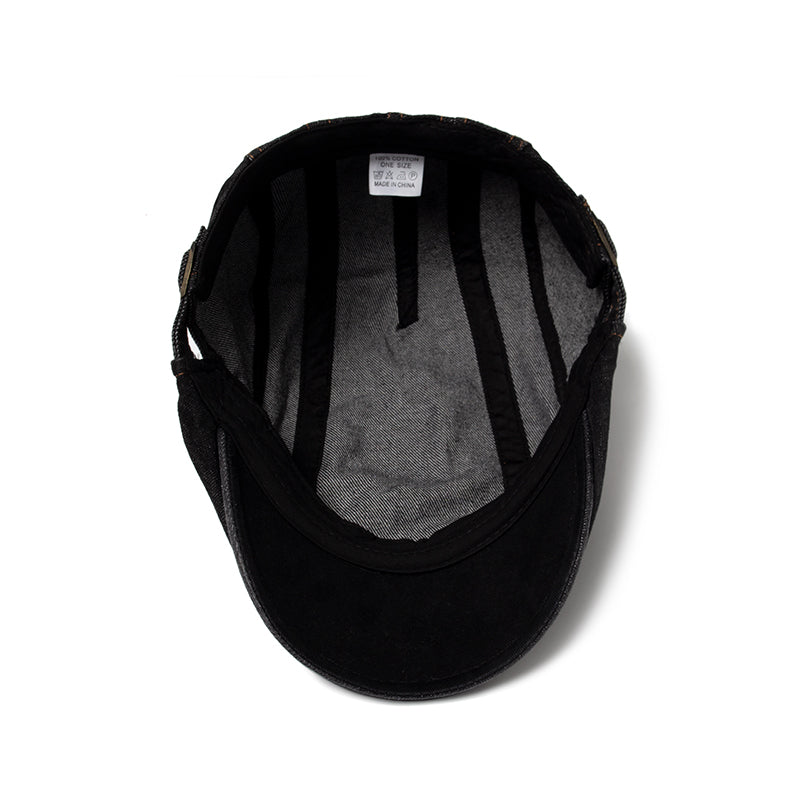 Denim-Embroidered Cap