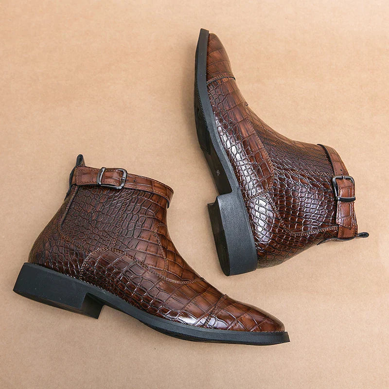 Dylan | Ankle Boots with Synthetic Leather Buckle | Handcrafted Shoes
