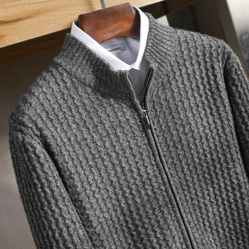 Harrison | Woven Zip Sweater