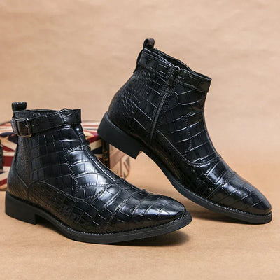 Dylan | Ankle Boots with Synthetic Leather Buckle | Handcrafted Shoes