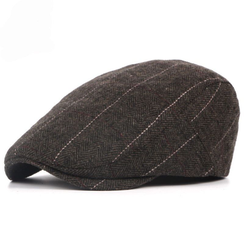 Pinstriped Herringbone Cap