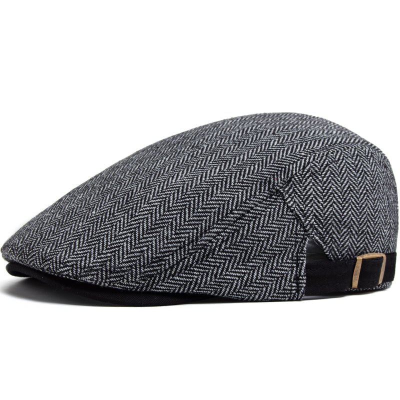 Herringbone Wool Driving Cap