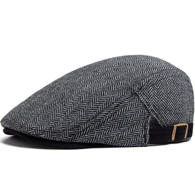 Herringbone Wool Driving Cap