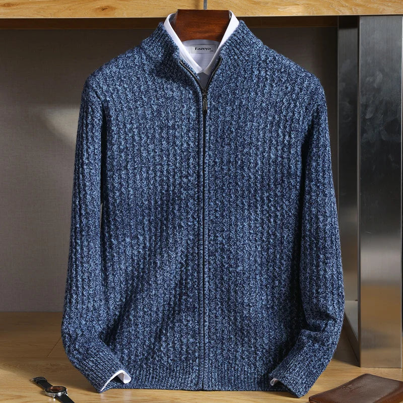 Harrison | Woven Zip Sweater