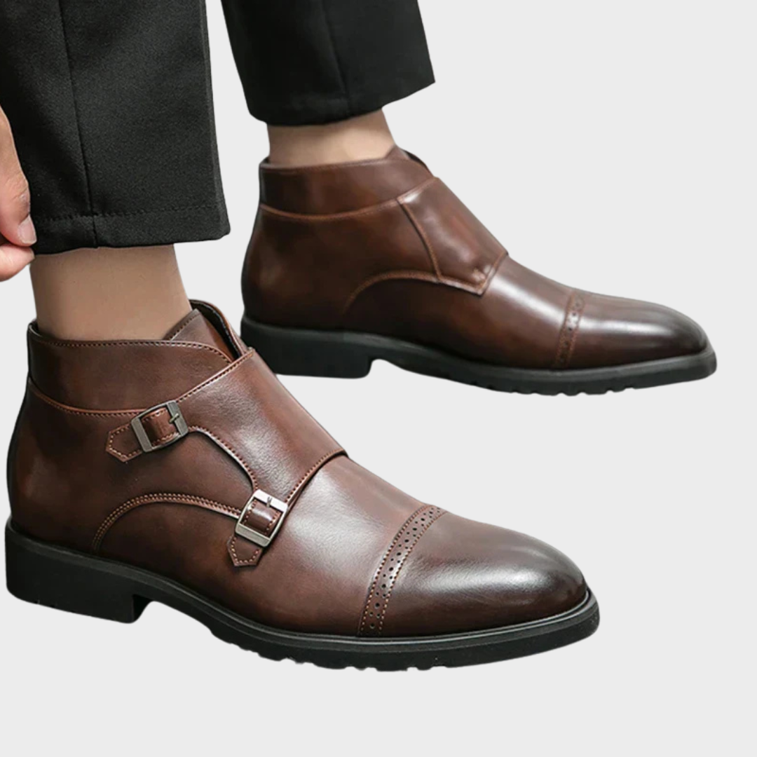 Parker | Double Buckle Synthetic Leather Handcrafted Shoes