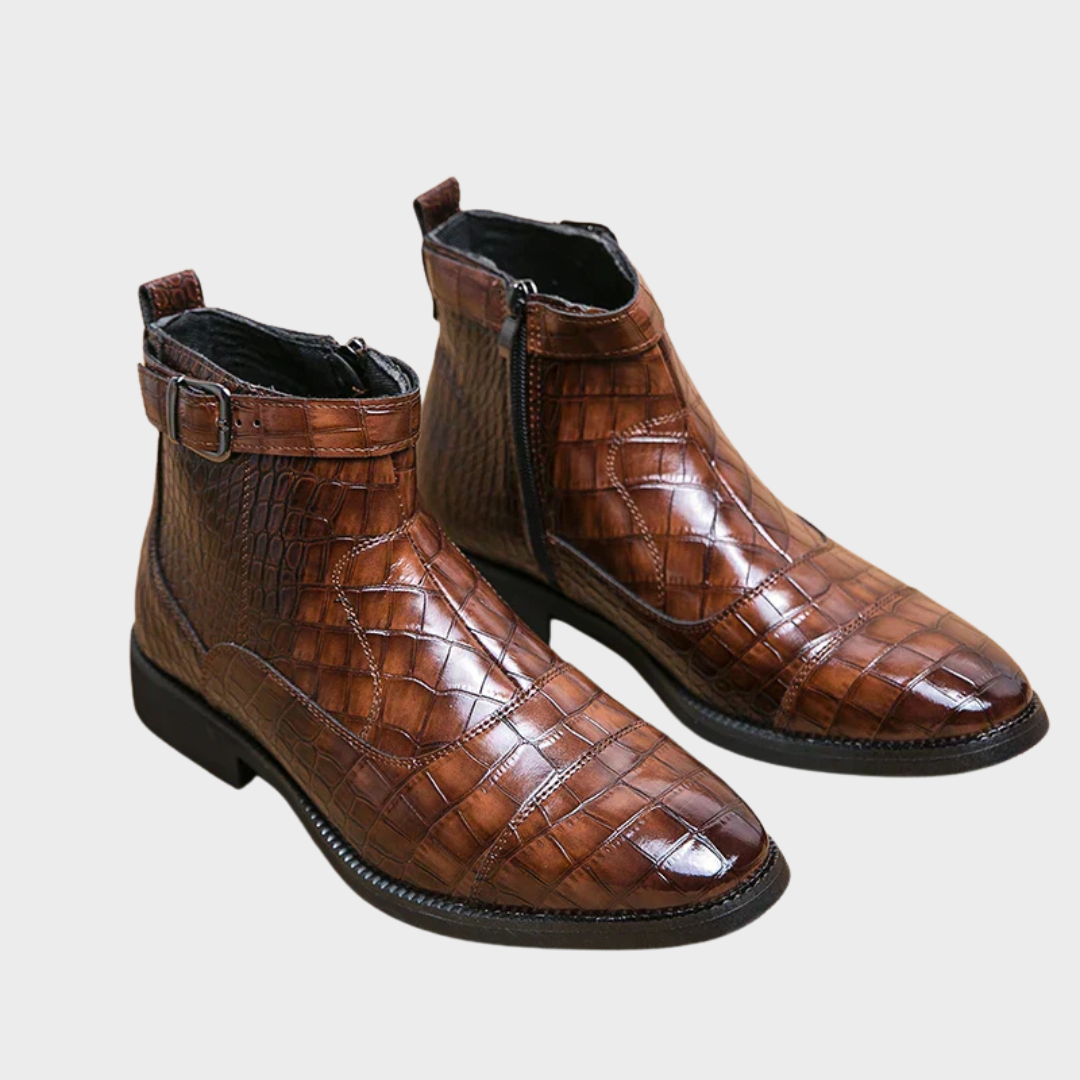 Dylan | Ankle Boots with Synthetic Leather Buckle | Handcrafted Shoes
