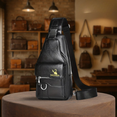 Daxton | Vertical Sling Bag with Secure Flap and Zipper Closure