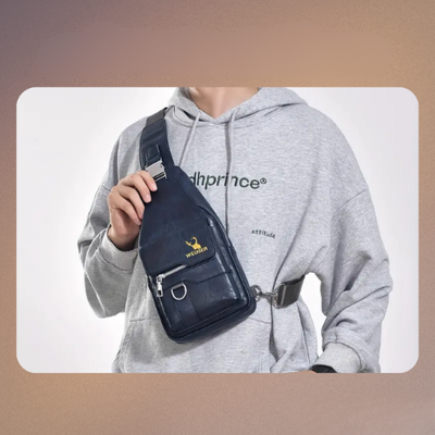 Daxton | Vertical Sling Bag with Secure Flap and Zipper Closure