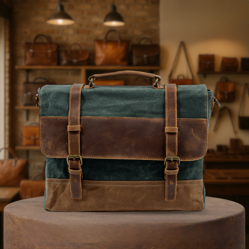 Kevin | Durable Canvas and Leather Messenger Bag