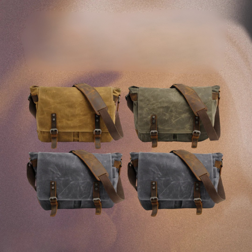 Drake | Waxed Leather Shoulder Bag with Accent Details