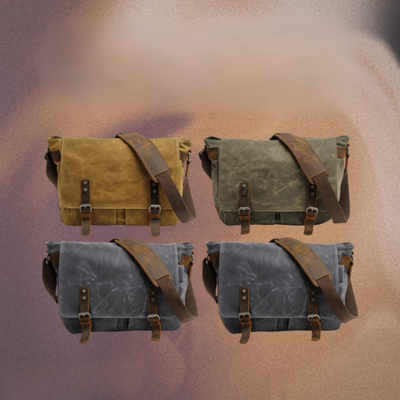 Drake | Waxed Leather Shoulder Bag with Accent Details