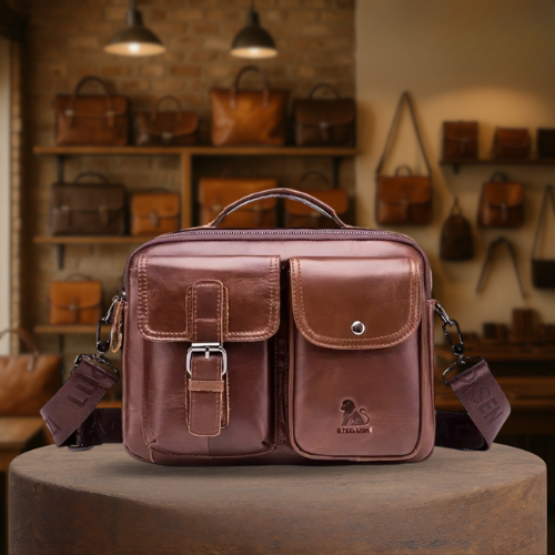 Grady | Timeless Leather Shoulder Bag Featuring Vintage Buckle Accent
