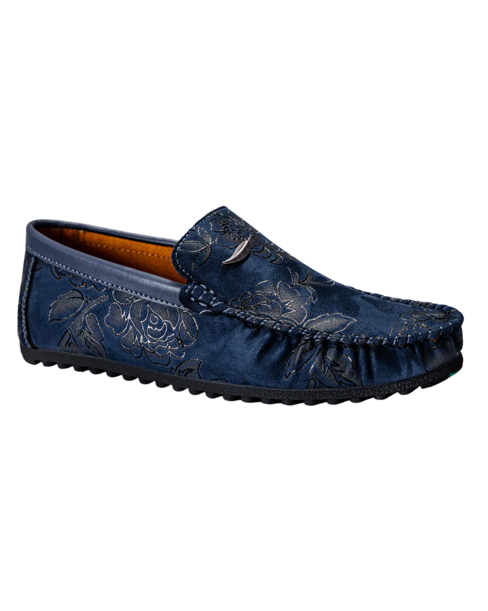 Floral Embellished Leather Loafers