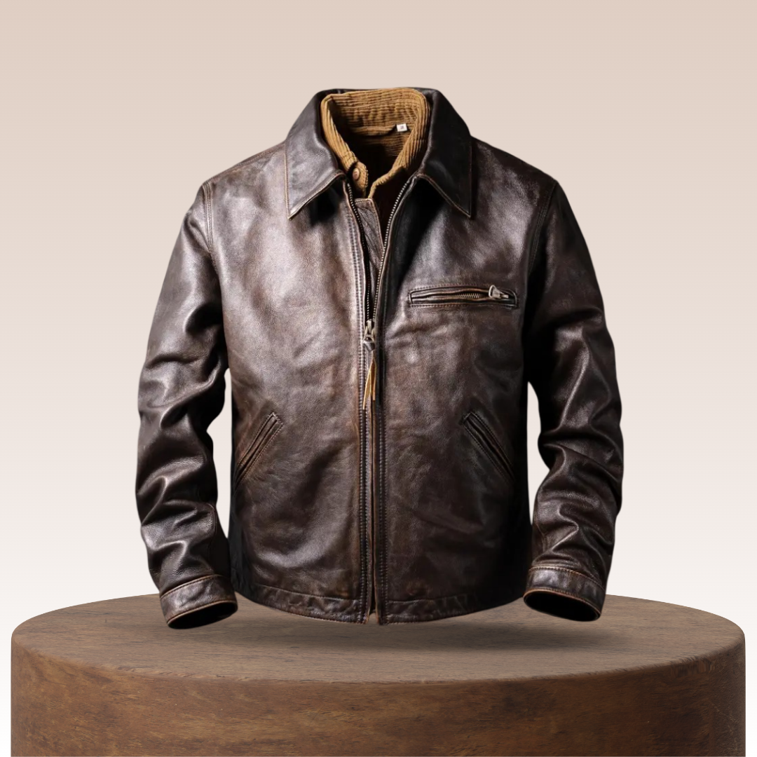 Magnus | Classic Dark Brown Leather Jacket for Men