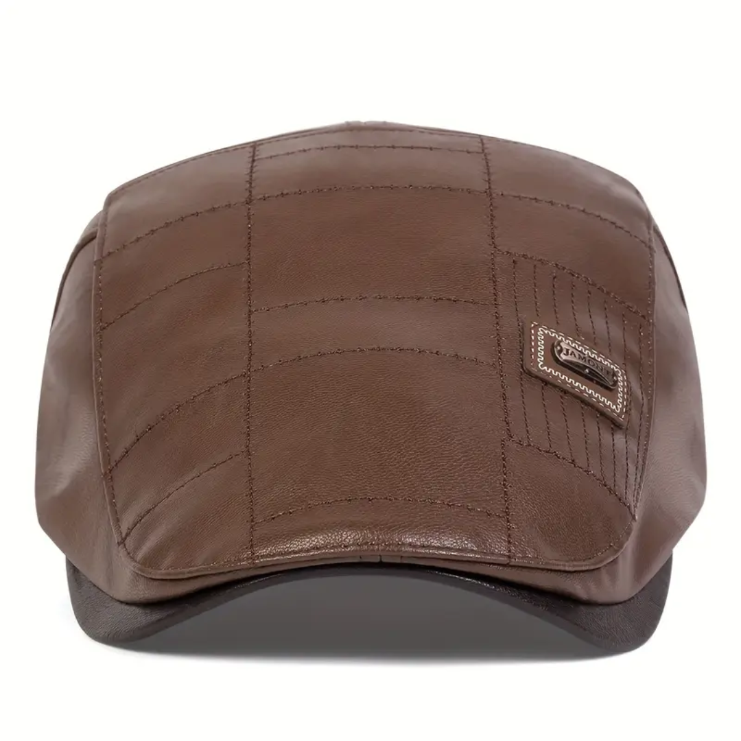Harvey | Heritage Leather Flat Cap