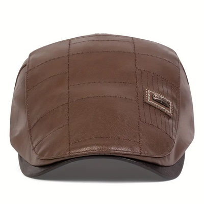 Harvey | Heritage Leather Flat Cap