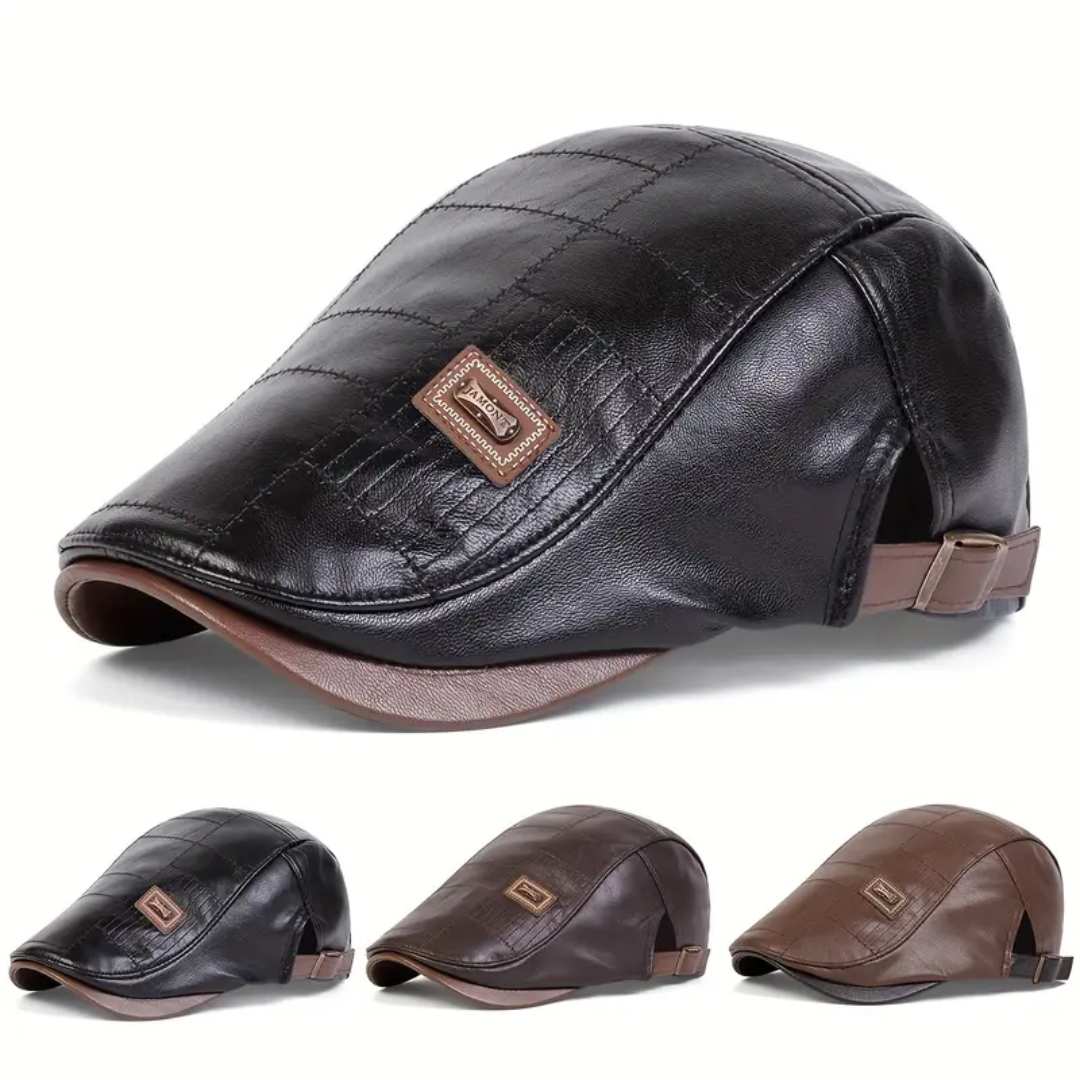 Harvey | Heritage Leather Flat Cap