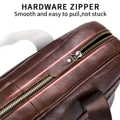 Jacob Leather Large Briefcase | Versatile Messenger Bag