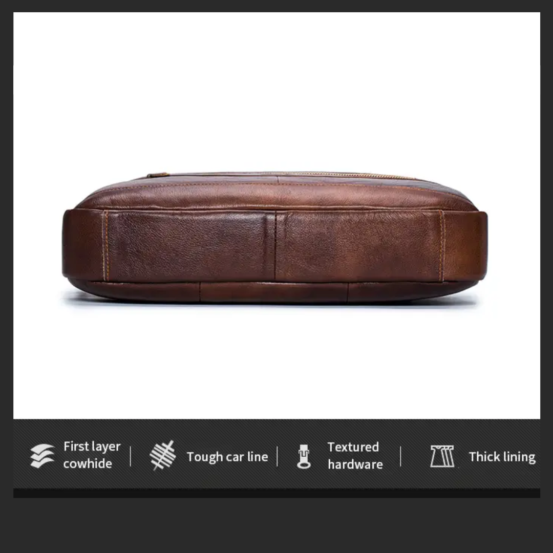 Jacob Leather Large Briefcase | Versatile Messenger Bag