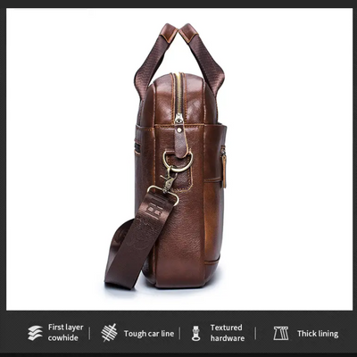 Jacob Leather Large Briefcase | Versatile Messenger Bag