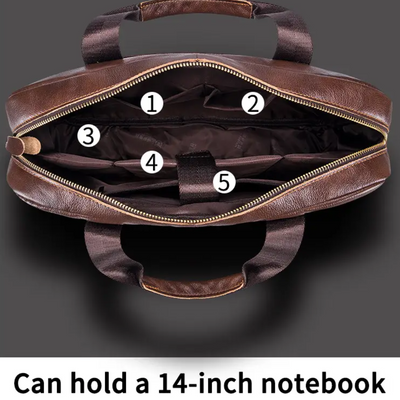 Jacob Leather Large Briefcase | Versatile Messenger Bag