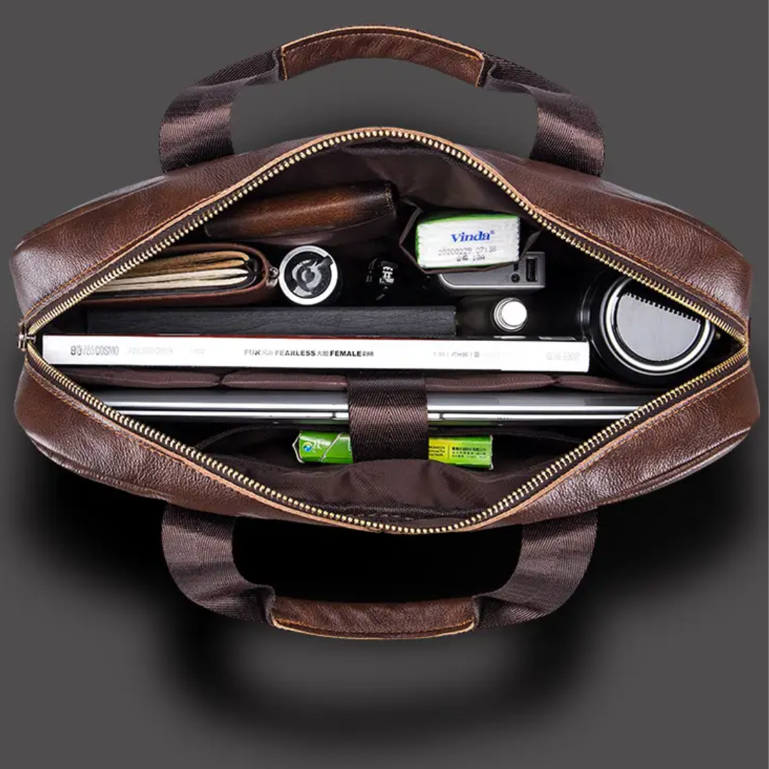 Jacob Leather Large Briefcase | Versatile Messenger Bag
