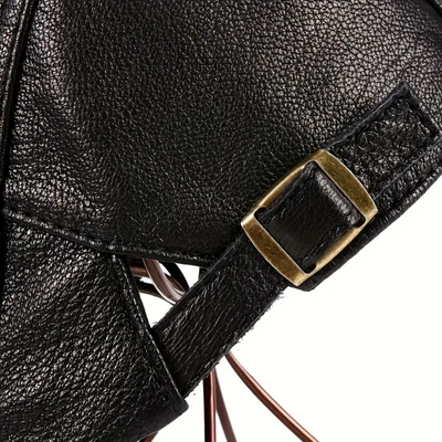 Hanz | Genuine Leather Adjustable Newsboy Cap