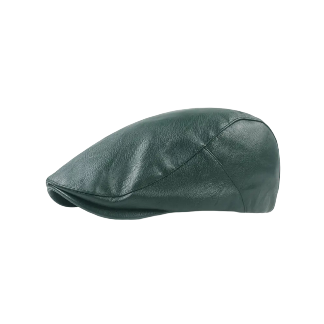 Hudson | Classic Leather Newsboy Cap