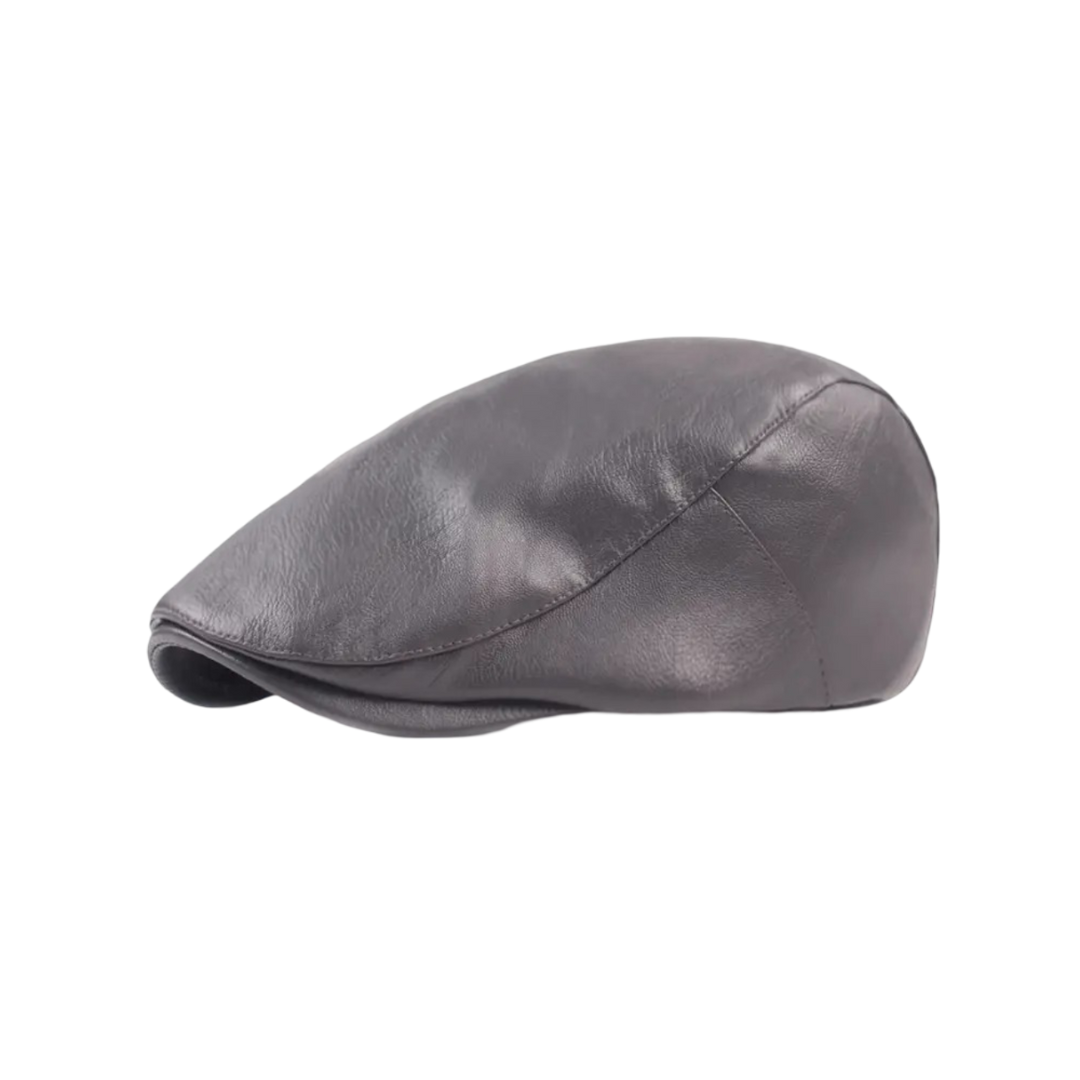 Hudson | Classic Leather Newsboy Cap