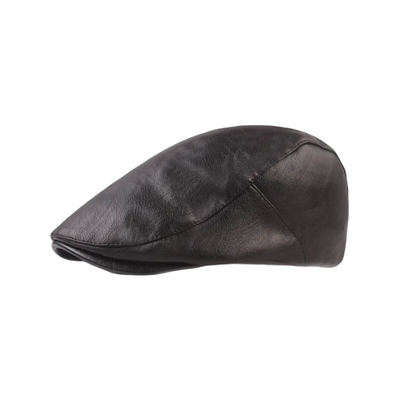 Hudson | Classic Leather Newsboy Cap