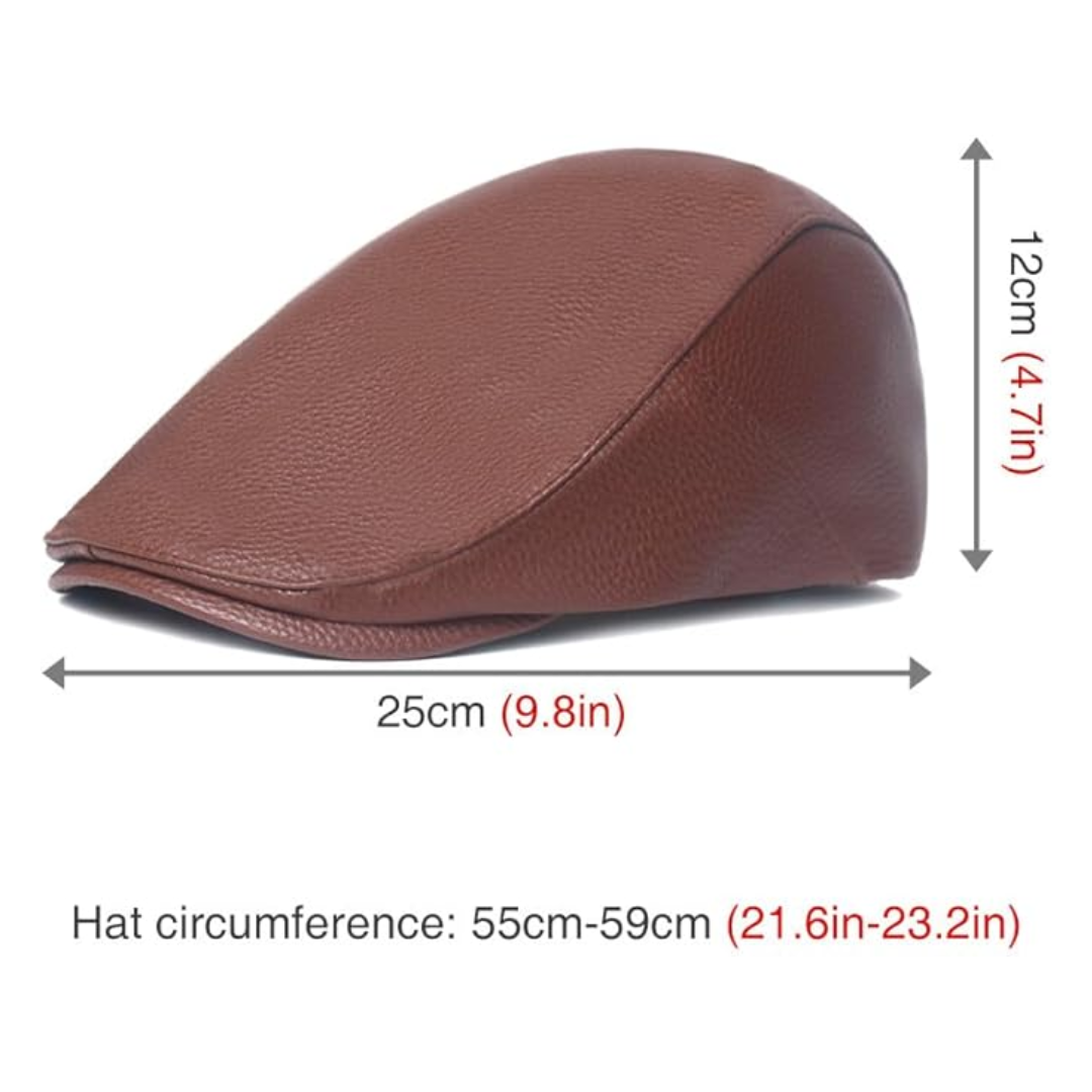 Hudson | Classic Leather Newsboy Cap