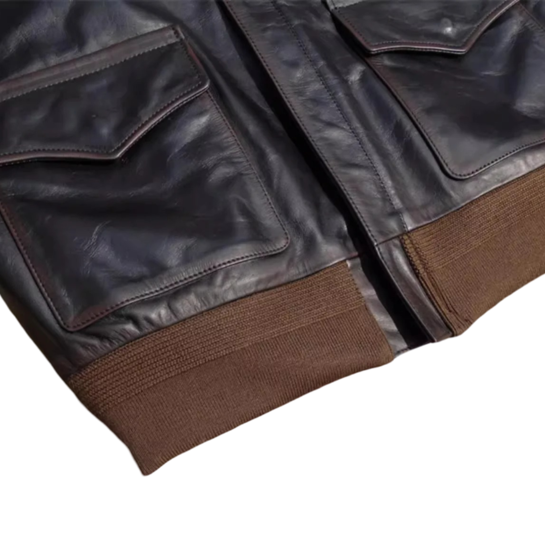 Samuel | A-2 Flight Leather Jacket in Military Style