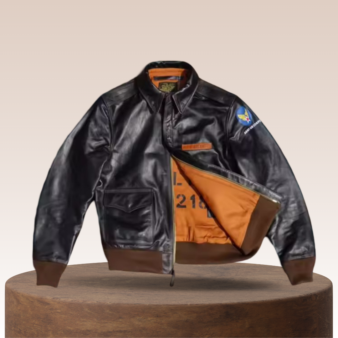 Samuel | A-2 Flight Leather Jacket in Military Style