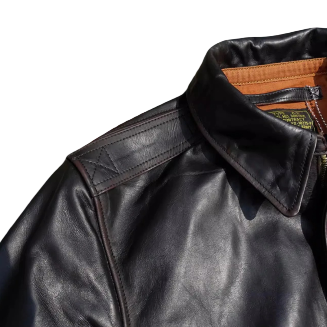 Samuel | A-2 Flight Leather Jacket in Military Style