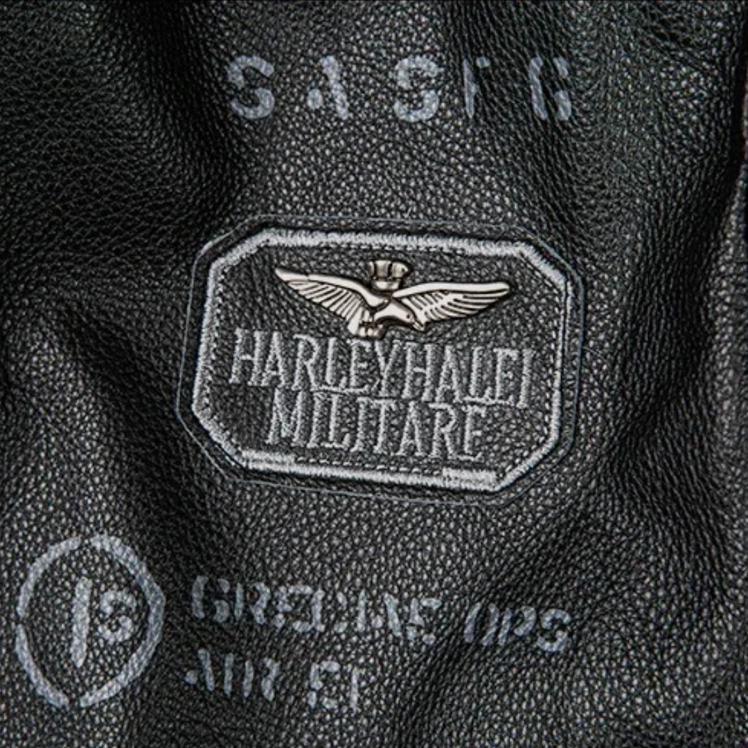 Greg | Men's Leather Jacket Featuring Quilted and Embroidered Details