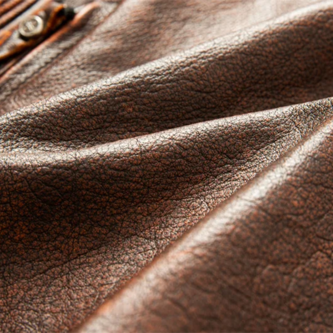 Leif | Vintage-Inspired Slim Fit Leather Biker Jacket