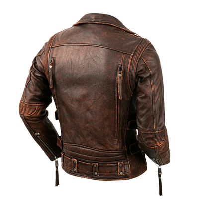 Leif | Vintage-Inspired Slim Fit Leather Biker Jacket