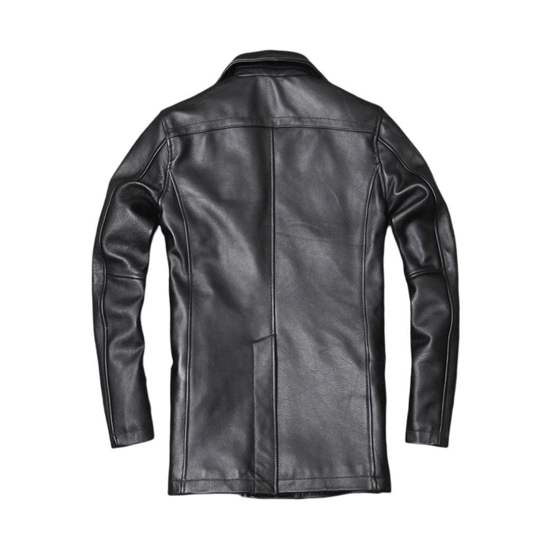 Ford Men's Cowhide Double-Breasted Leather Jacket