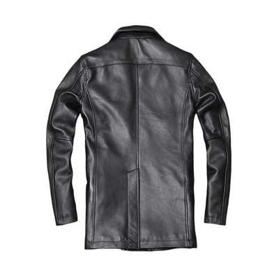 Ford Men's Cowhide Double-Breasted Leather Jacket
